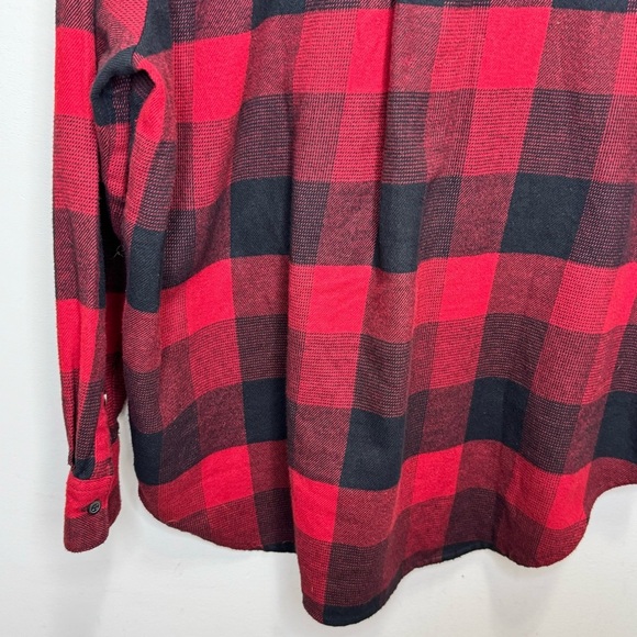Madewell Flannel Side-Button Oversized Ex-Boyfriend Shirt Buffalo Check Large - Picture 10 of 14